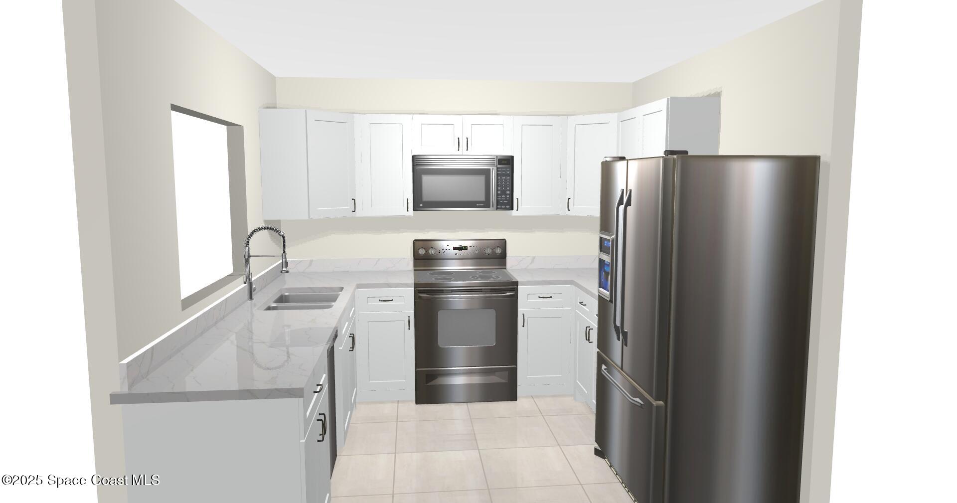 7801 Maplewood Drive, Unit 911 Melbourne, FL 32904 - Photo 16 of 16 a kitchen with a refrigerator sink and cabinets