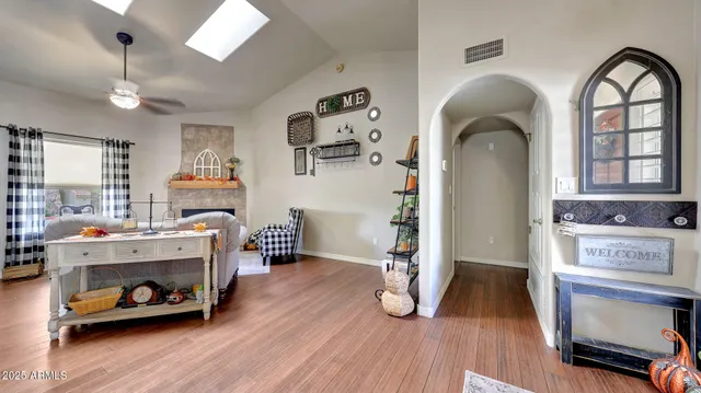 a view of livingroom with furniture and wooden floor