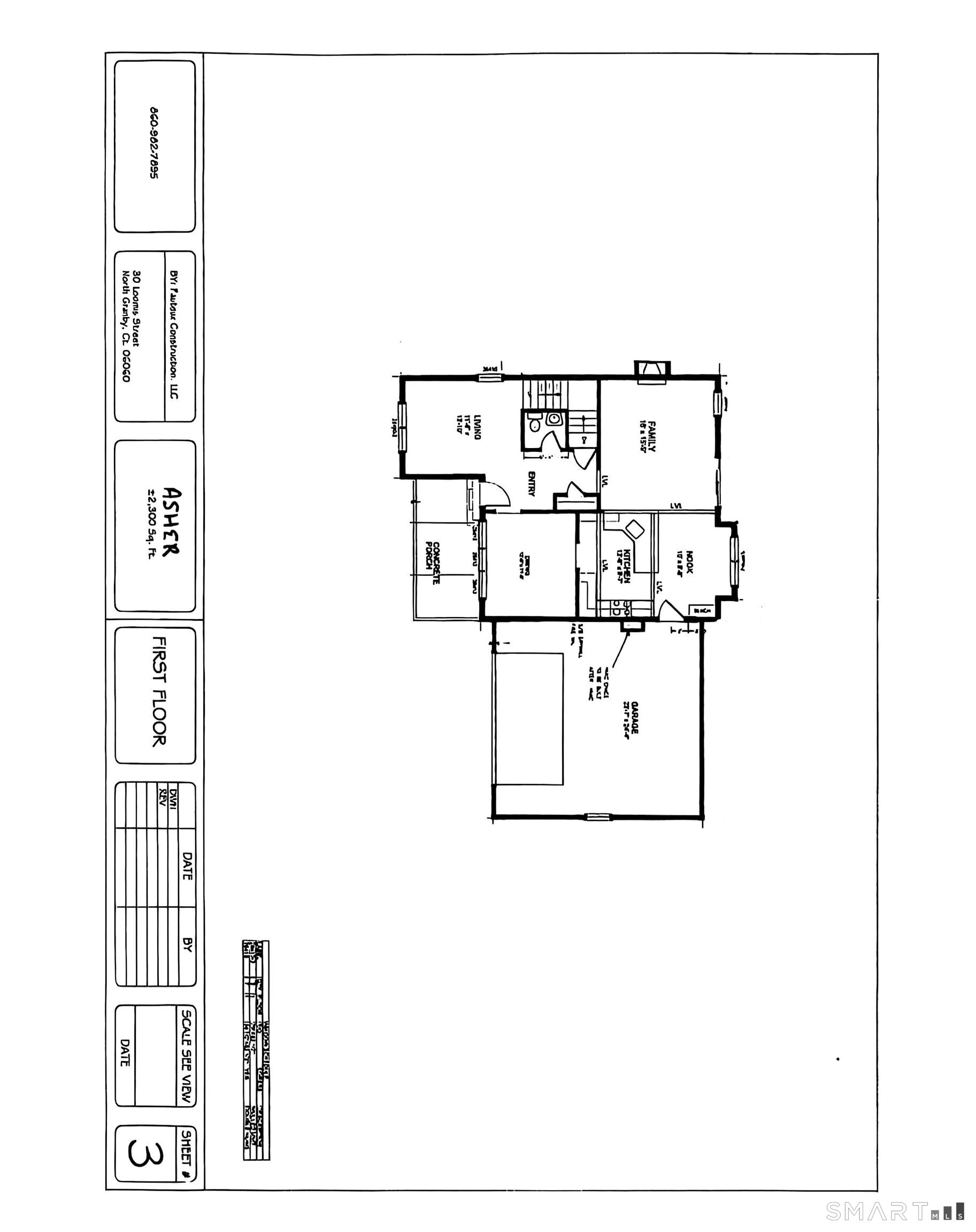 823 A Stone Road Windsor, CT 06095 - Photo 37 of 38 Asher first floor plan with room dimensions