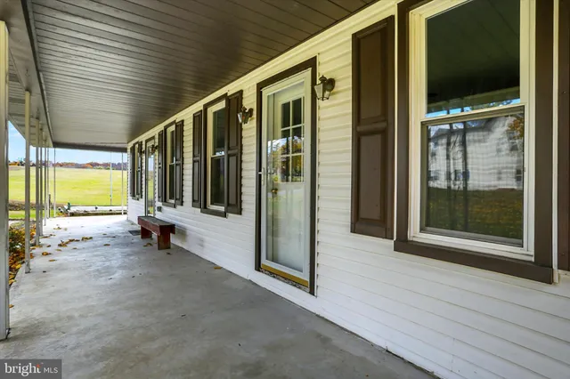 workspace with wooden floor and outdoor seating