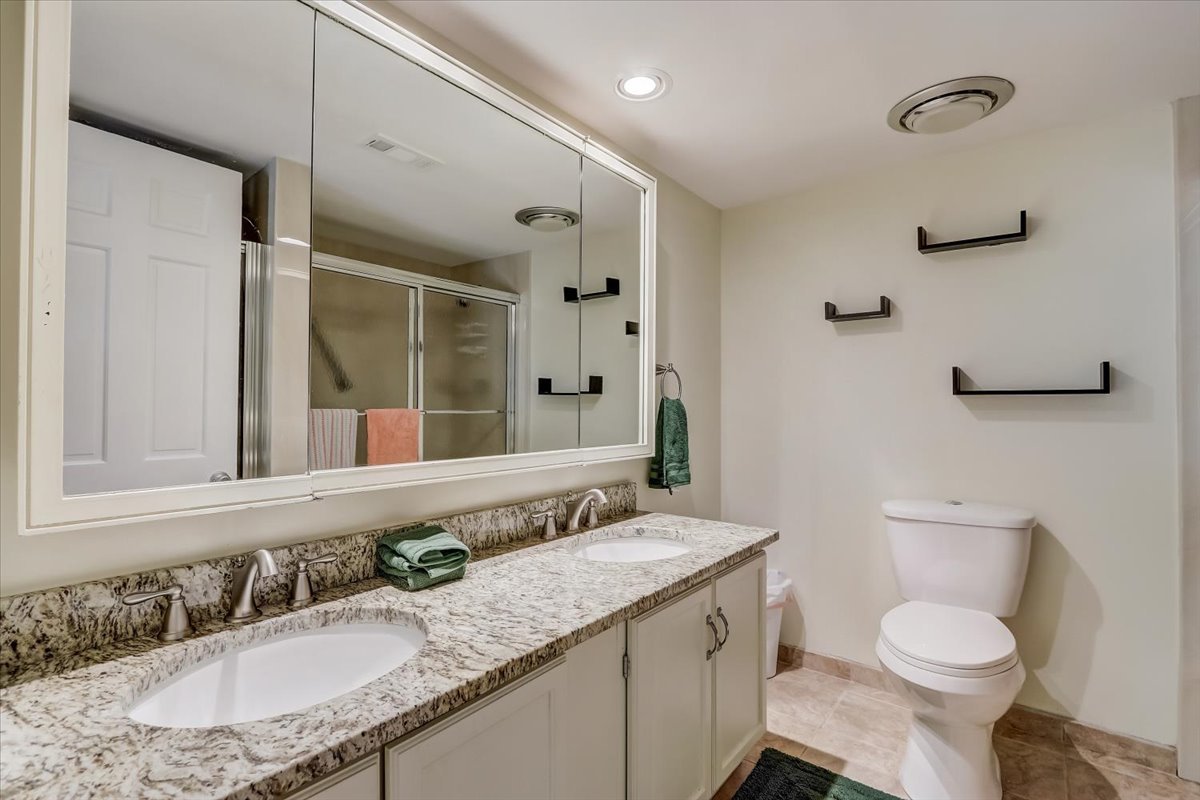 2 Applejack Road Rolling Meadows, IL 60008 - Photo 44 of 61 a bathroom with a granite countertop sink toilet and shower