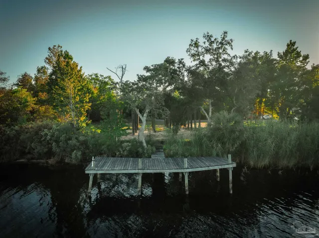a view of a lake with a mountain in the background