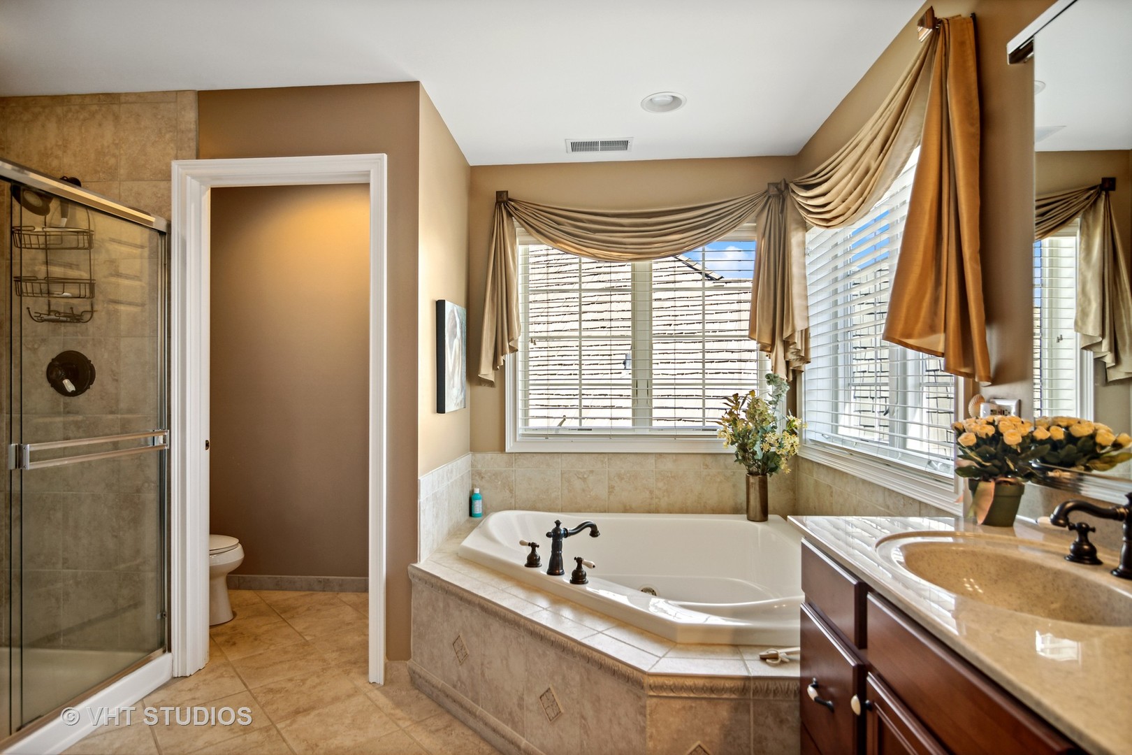 1015 Ridgeview Drive Inverness, IL 60010 - Photo 14 of 29 a bathroom with a tub a sink and a large window