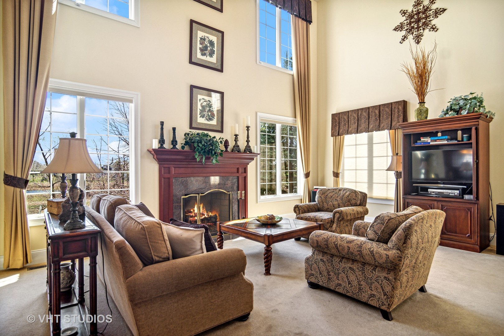 1015 Ridgeview Drive Inverness, IL 60010 - Photo 10 of 29 a living room with furniture fireplace and a flat screen tv