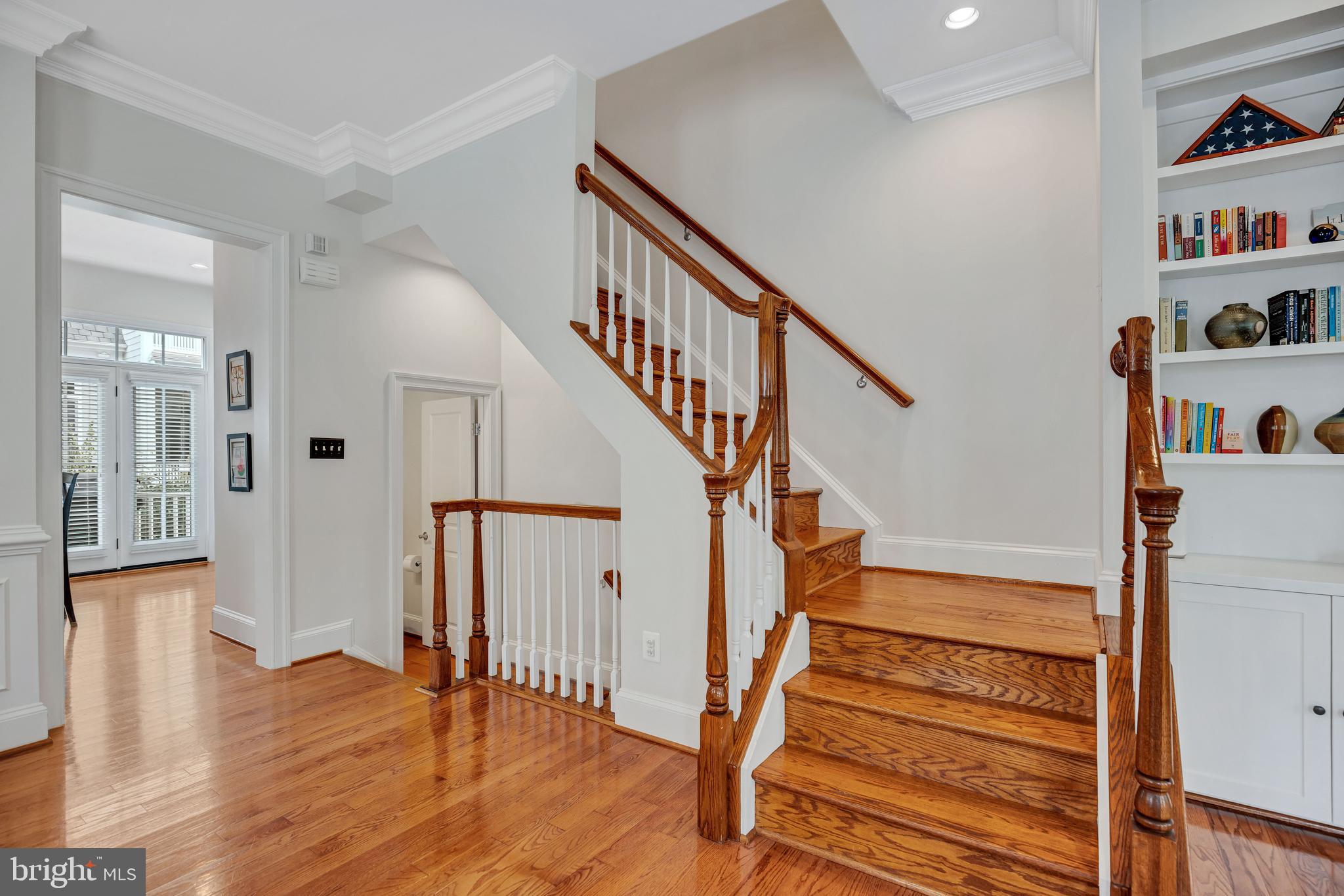 725 Carpenter Road Alexandria, VA 22314 - Photo 24 of 70 Oak Staircase Leads to Bedroom Level