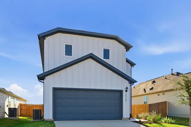 a view of a house with a small space