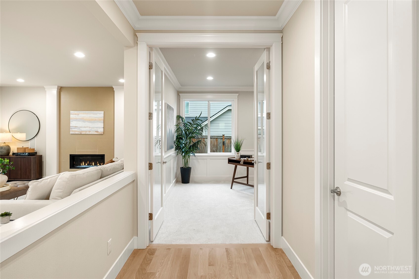 24026 Meridian Avenue South Bothell, WA 98021 - Photo 13 of 30 a living room with furniture and a large mirror