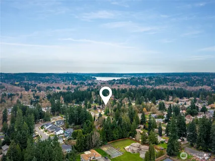 an aerial view of multiple house