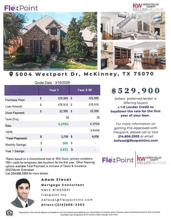 $529,900 | 5004 Westport Drive, McKinney, TX 75070
