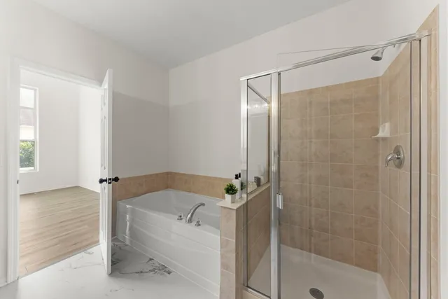 a view of hallway with windows