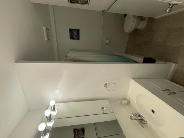 4611 Glissman Road Austin, TX 78702 - Photo 6 of 11 A well-appointed bathroom features a deep soaking tub and a bright vanity area.