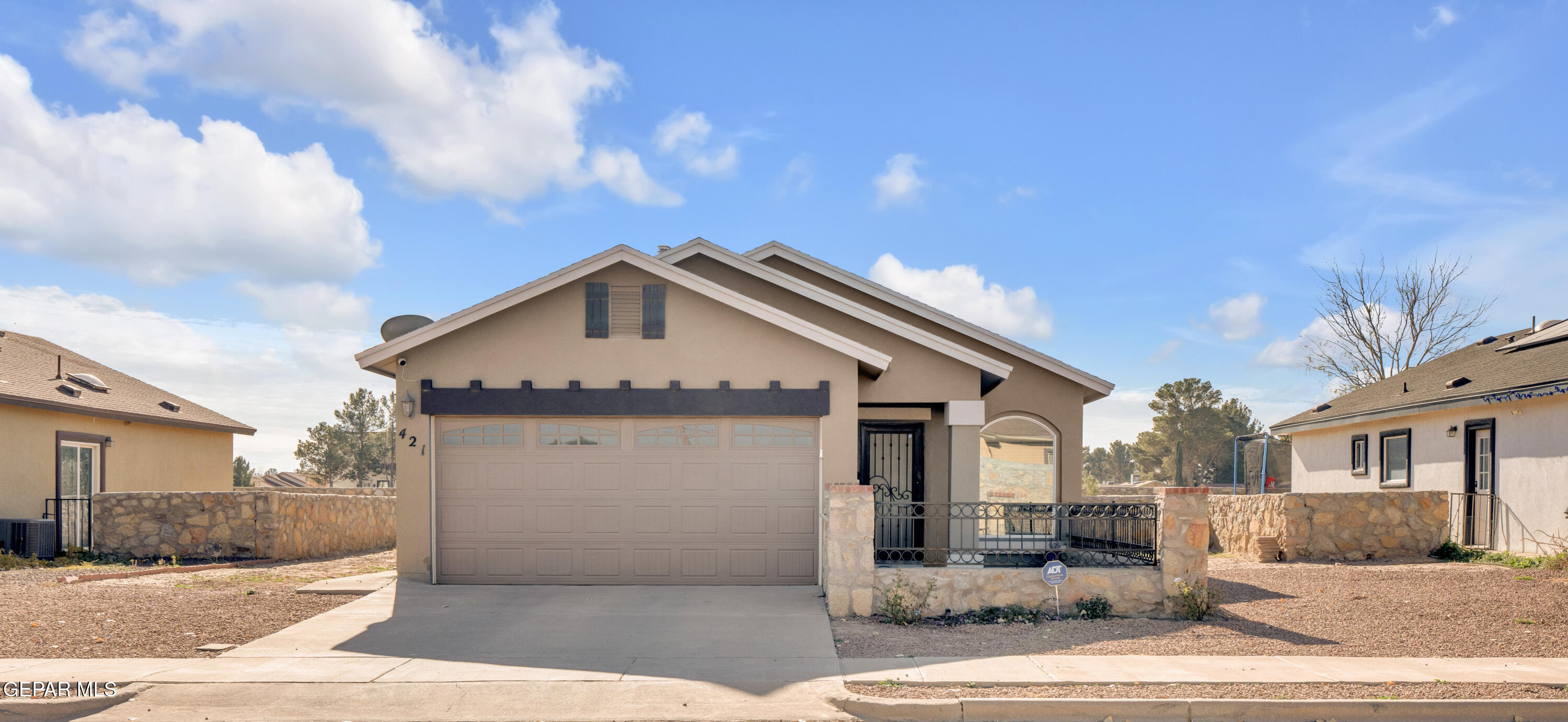 421 Lt Luis Peralta Road Socorro, TX 79927 - Photo 1 of 1 a front view of a house with a yard