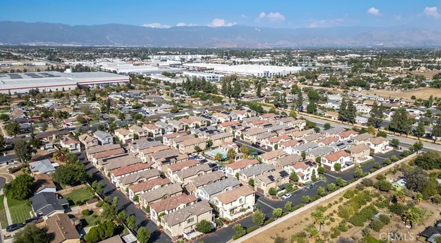 an aerial view of residential building with outdoor space