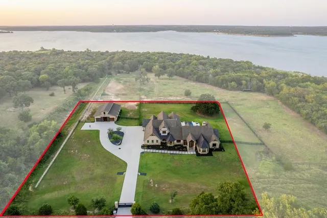 a view of a lake with a mountain