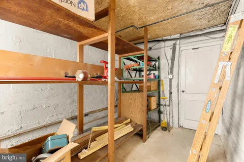 a view of a room with storage