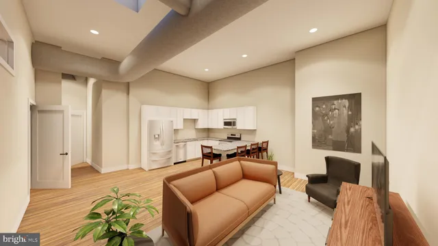 a living room with furniture and a couch