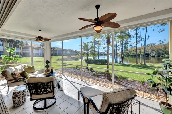 a view of a patio with a backyard