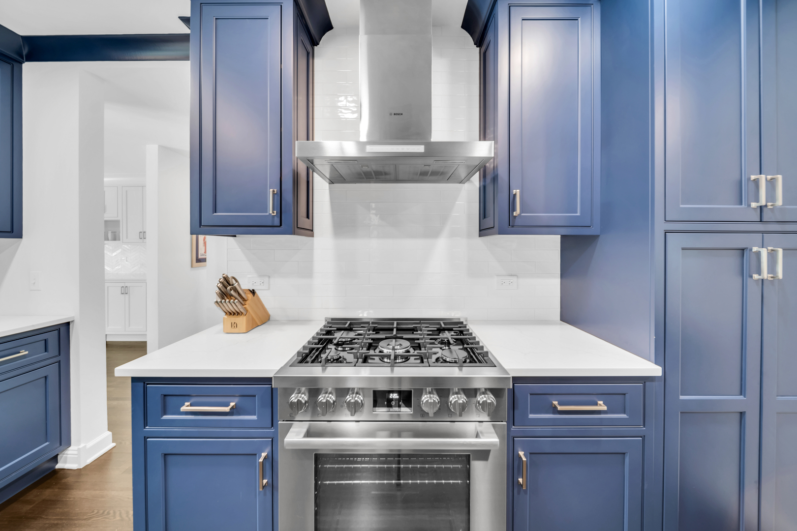 32 Otis Road Barrington Hills, IL 60010 - Photo 14 of 48 a kitchen with granite countertop a stove and a wooden cabinets