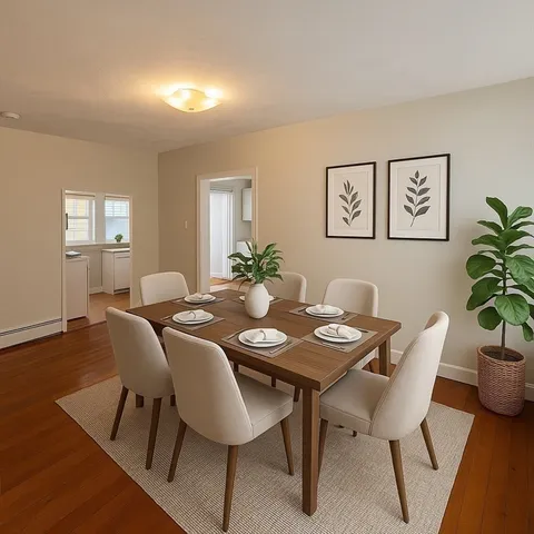 a living room with furniture lamp and window