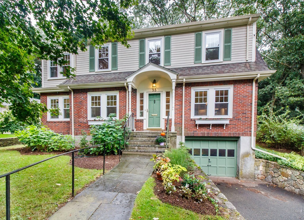 55 Wilde Road Newton, MA 02468 - Photo 1 of 30 a front view of a house with garden