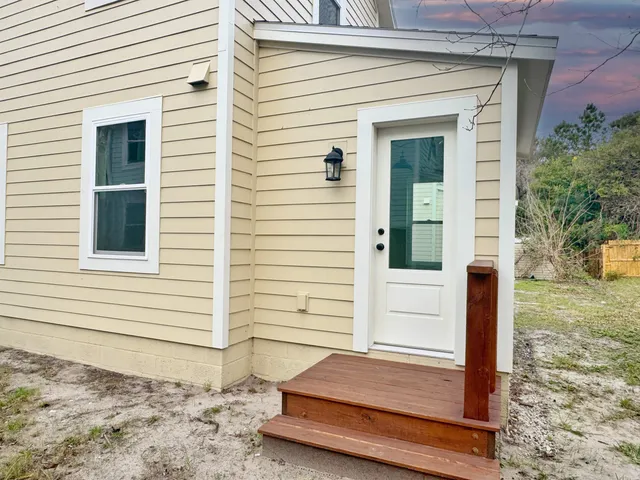 a front view of a house with a window