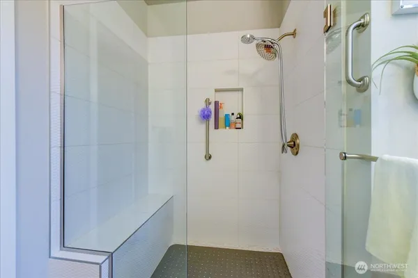 a bathroom with a shower
