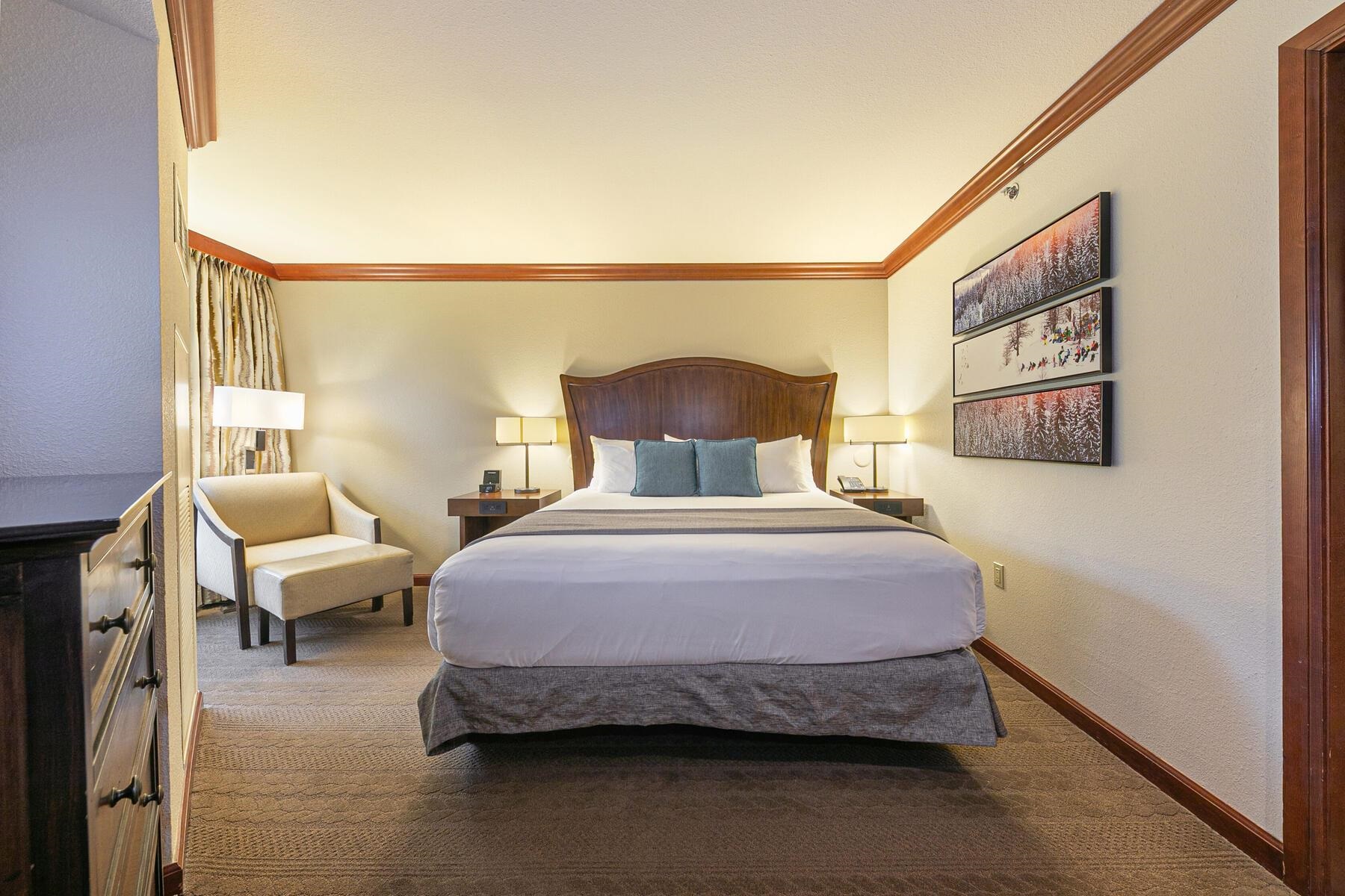 400 Resort Road, Unit 418420 Olympic Valley, CA 96146 - Photo 12 of 26 a bedroom with a bed and wooden floor