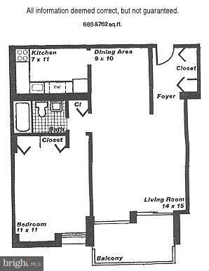 1250 4th Street Southwest, Unit W208 Washington, DC 20024 - Photo 22 of 22 Floor Plan by Carrollsburg Condo