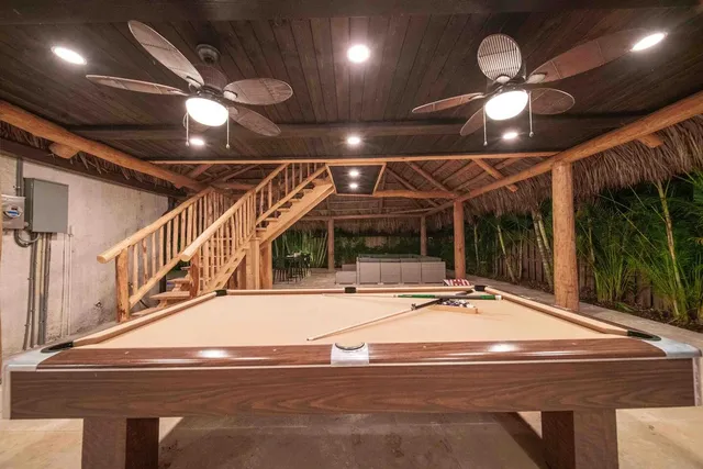 a outdoor space with lots of lights