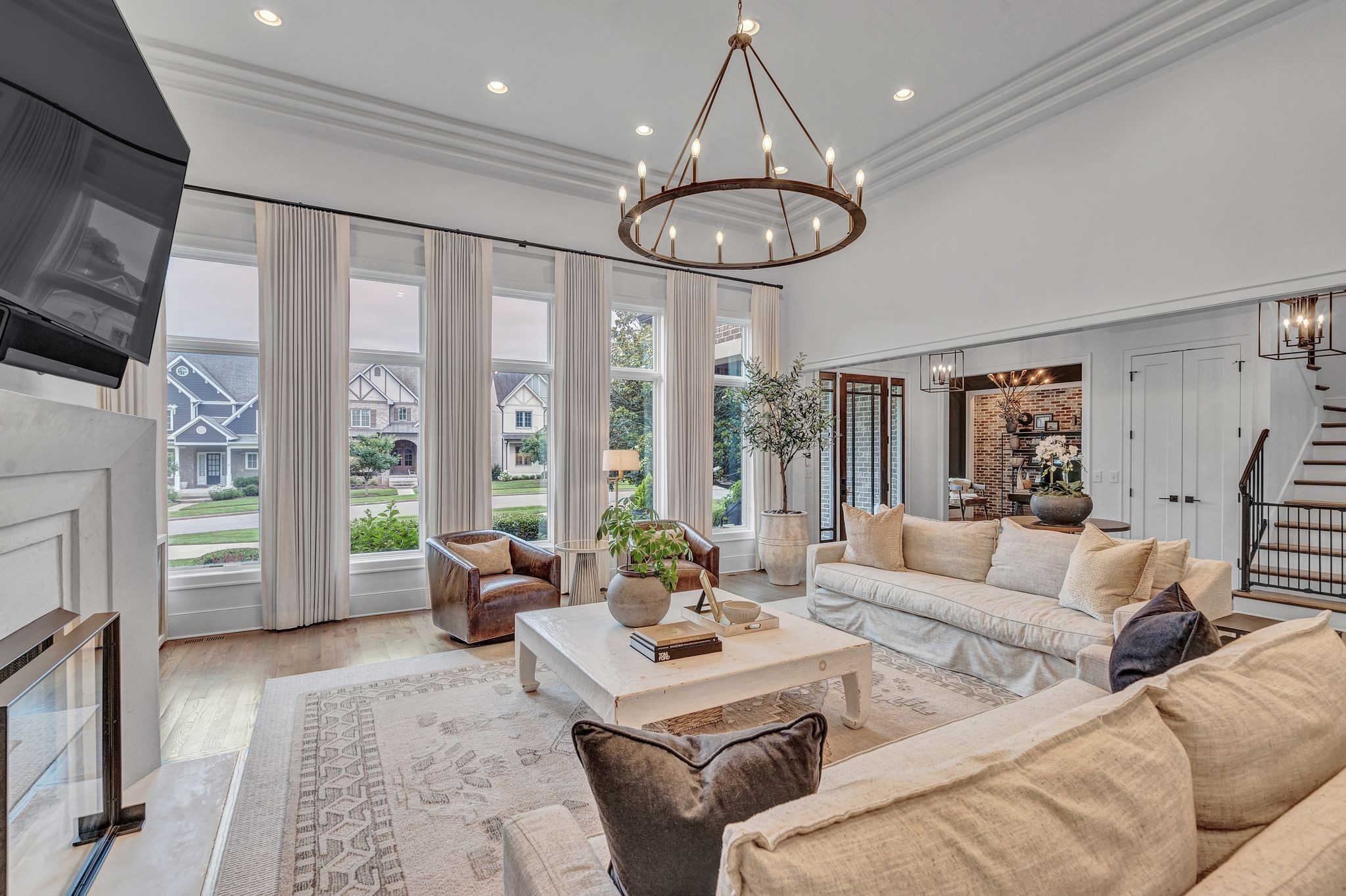 6029 Sedberry Road Nashville, TN 37205 - Photo 13 of 68 a living room with furniture a fireplace and a flat screen tv
