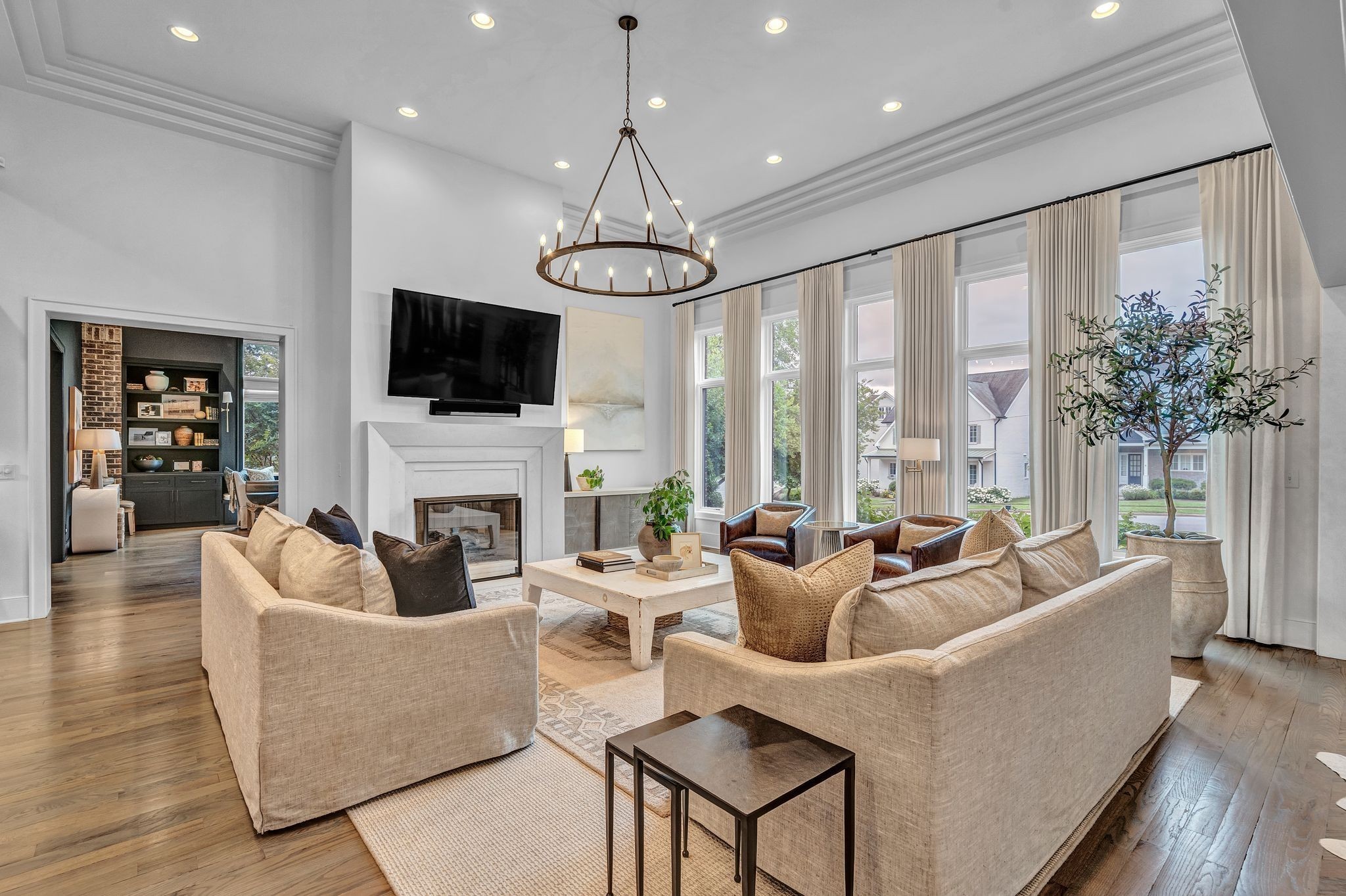 6029 Sedberry Road Nashville, TN 37205 - Photo 14 of 68 a living room with fireplace furniture and a flat screen tv