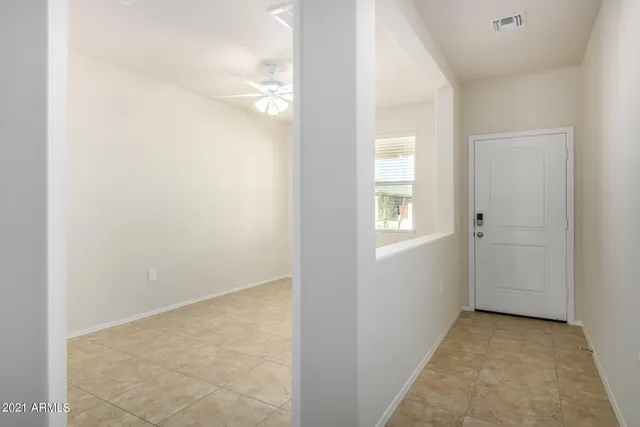 an empty room with a window