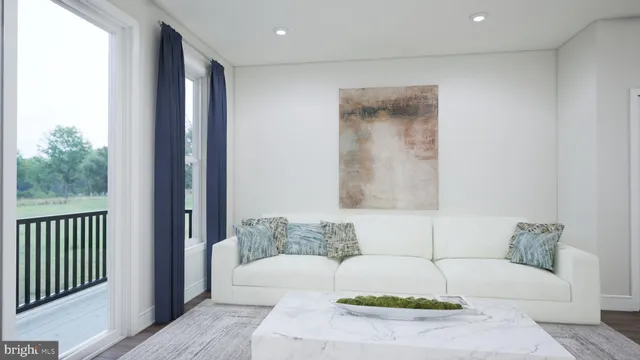 a living room with furniture and a couch