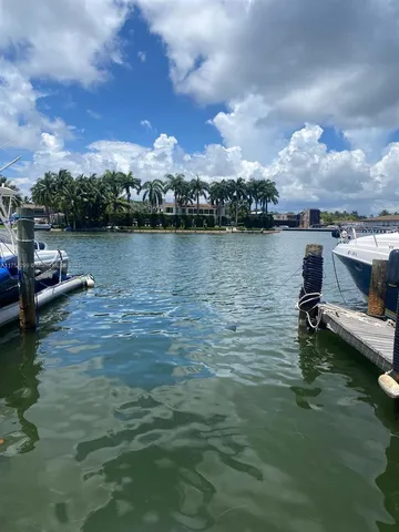 a view of a lake with houses