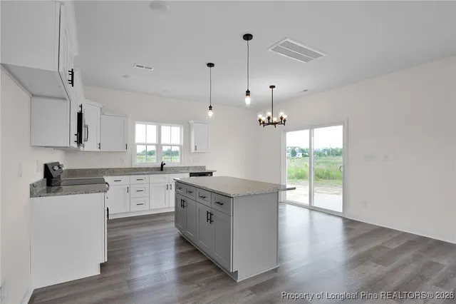 a view of a big room with closet and windows