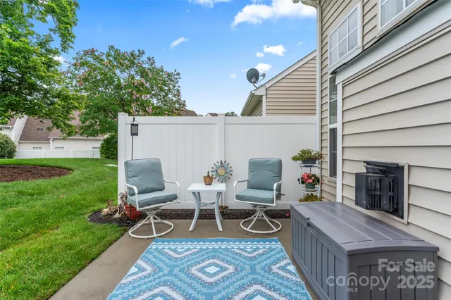 a view of an outdoor space with seating area