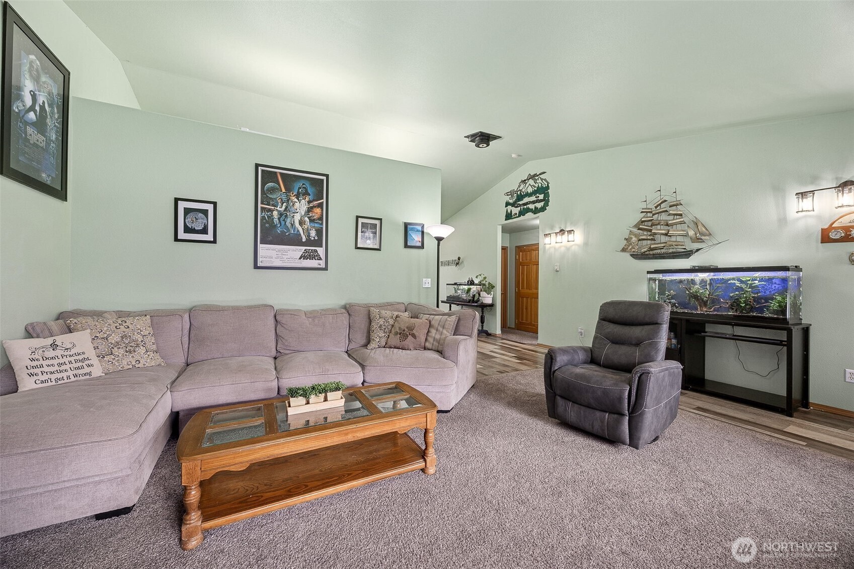 7510 191st Avenue Southwest Rochester, WA 98579 - Photo 5 of 28 a living room with furniture and a fireplace