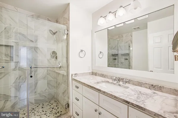 a bathroom with a shower
