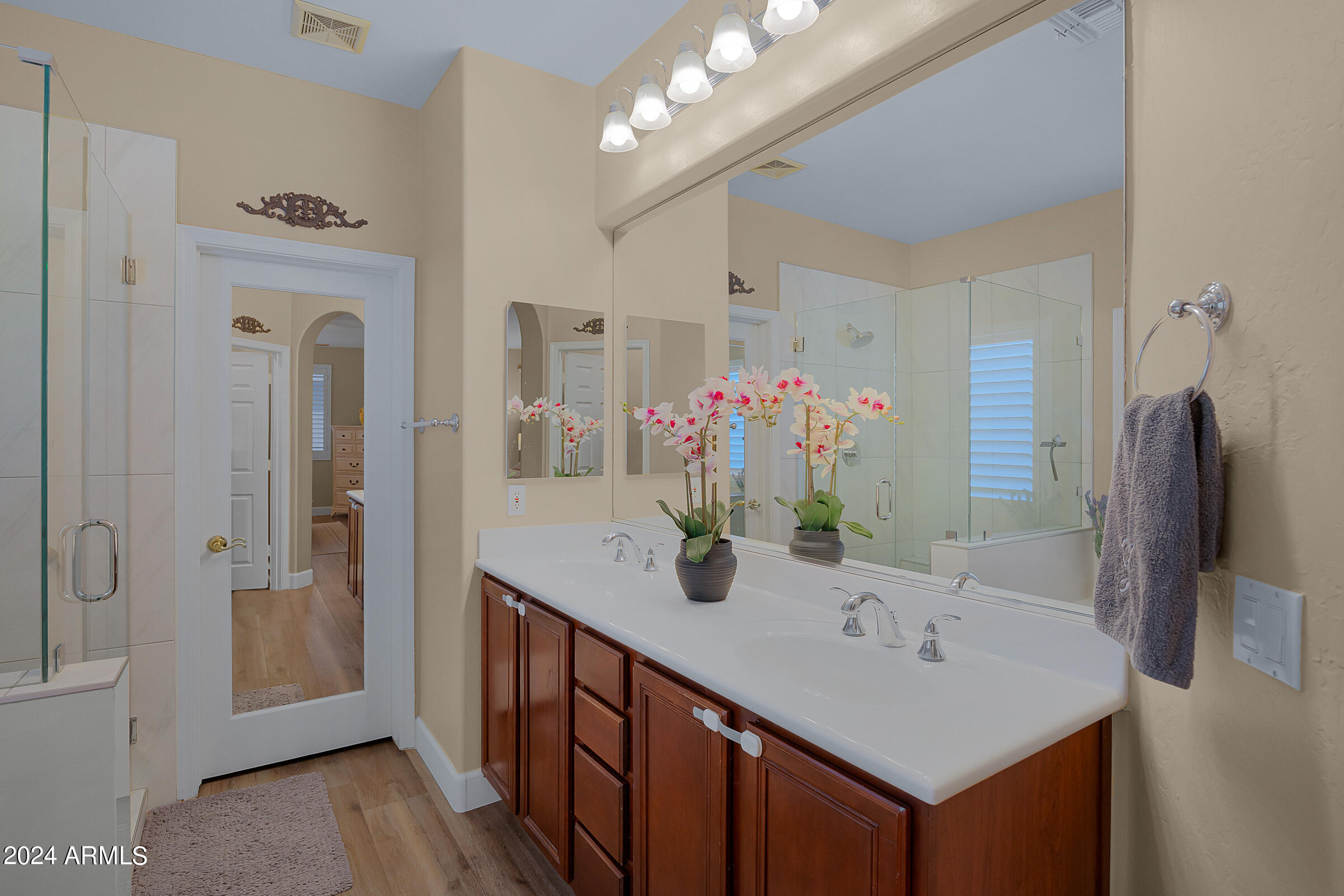 2909 West Silver Fox Way Phoenix, AZ 85045 - Photo 18 of 34 a bathroom with a sink vanity and a mirror