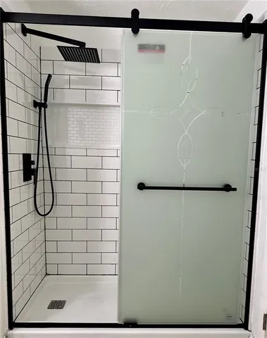a bathroom with a shower
