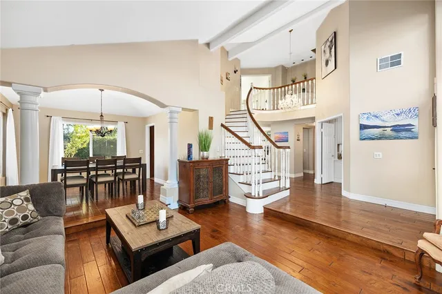 a dining room with furniture window wooden floor