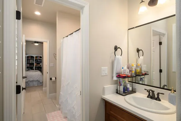 a view of a back yard with green space