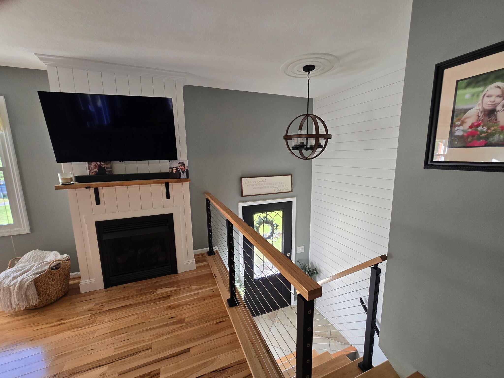4003 Webbs Mill Road North Riner, VA 24149 - Photo 14 of 70 a living room with furniture a flat screen tv and a fireplace