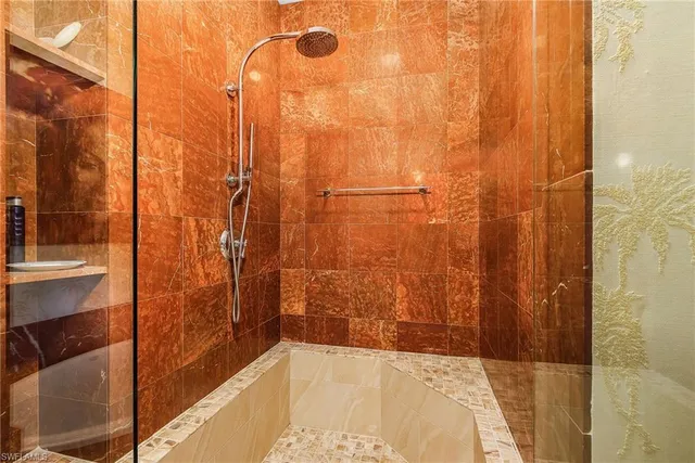 a bathroom with a shower