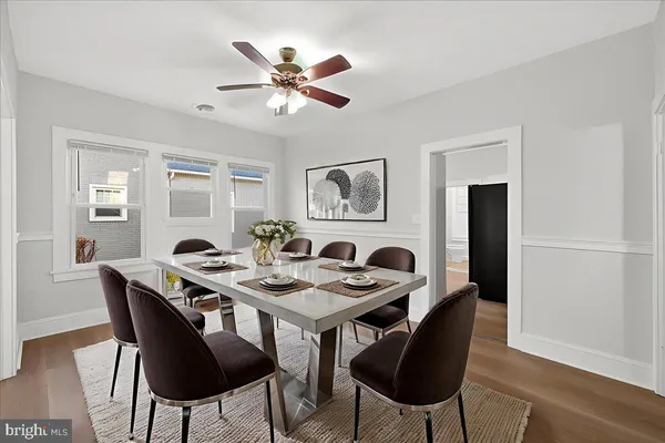 a view of a dining room and livingroom view