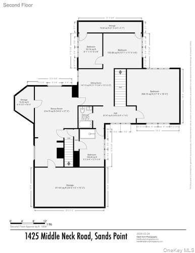 1425 Middle Neck Road Sands Point, NY 11050 - Photo 37 of 38 Floor Plan - 2nd Floor