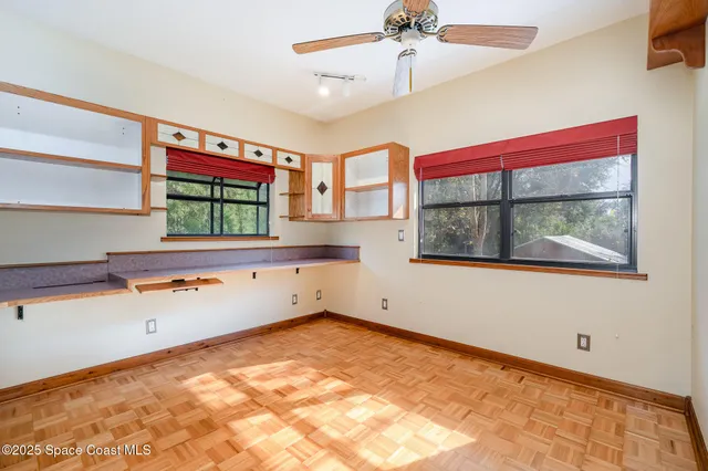 a view of a kitchen with a window
