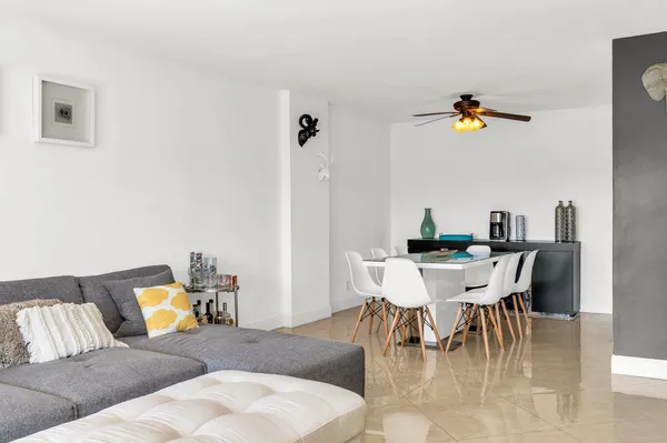 a living room with furniture