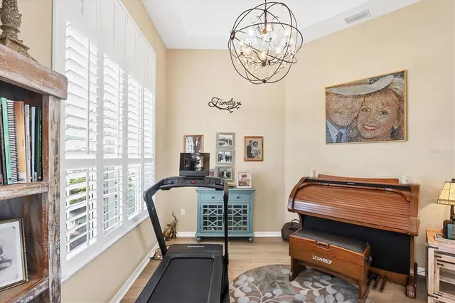 a view of a livingroom with furniture