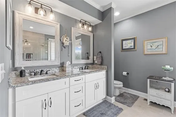 a view of a swimming pool with a house in the background